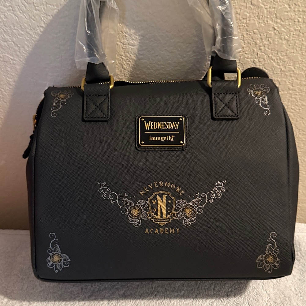 Loungefly Black and Gold Typewriter Crossbody Bag - Picture 3 of 3